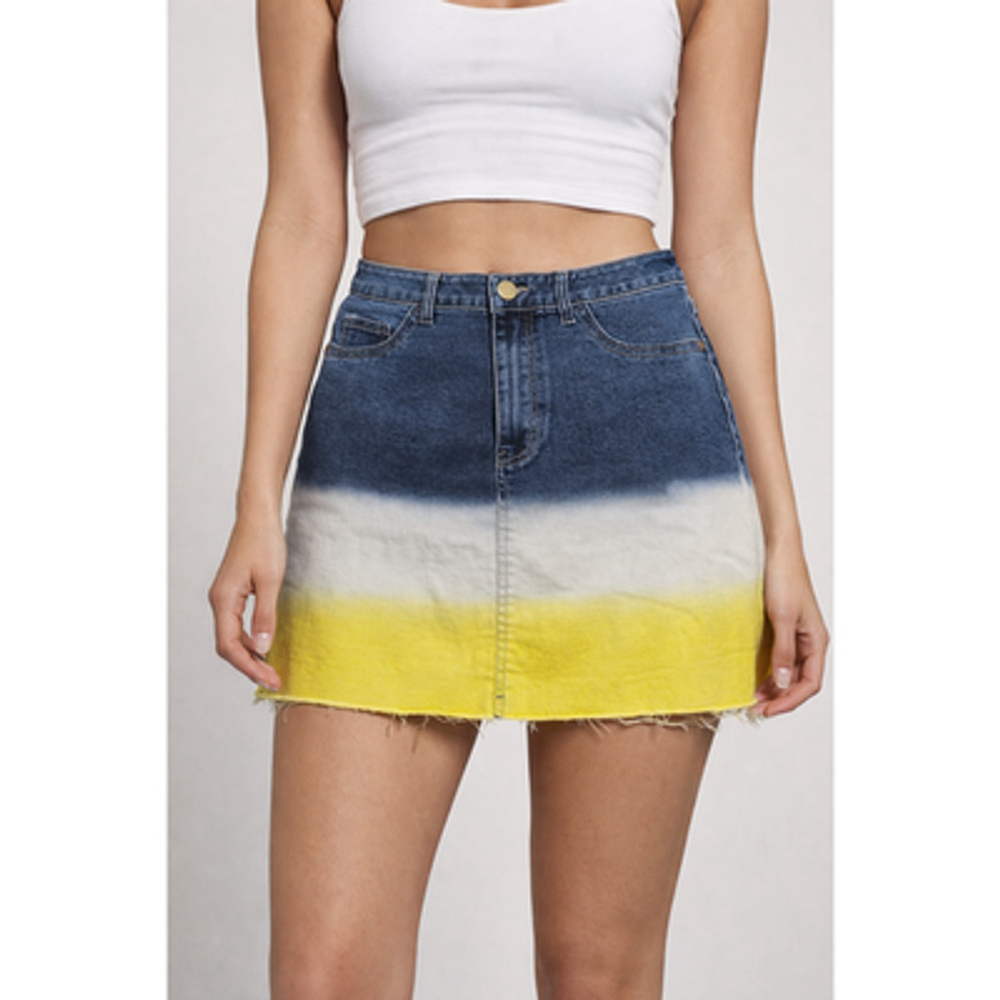 Wild Fable Tie Dye Ombre Denim Skirt Size 8 Y2K